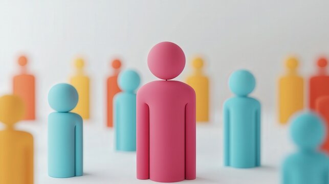 Consumer behavior analysis, interactive graphs and avatars, 3D illustration on a white background.