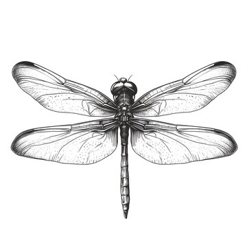recommend clip art: Minimalist of Dragonfly in Black and White