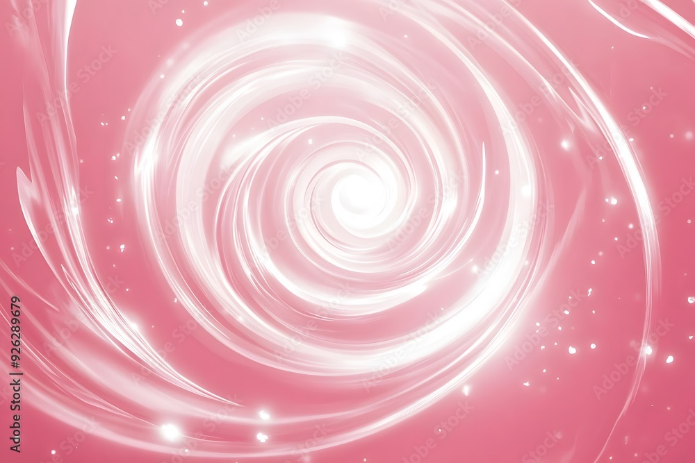 Canvas Prints white glowing spiral on light pink background