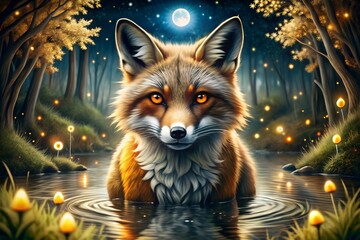 fox in the night