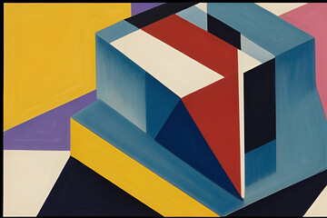 Fototapeta premium figure with multicolored abstract cubes