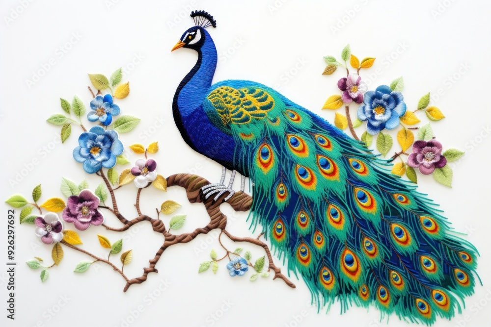 Poster peacock pattern animal bird.