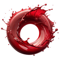 wine red circle splash