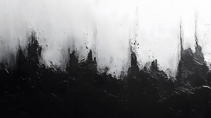 Fototapeta premium Dark black-white grainy background, grunge noise texture gradient banner