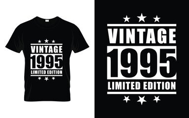Vintage in 1995 limited edition Retro Vintage Birthday Graphic T-shirt Design