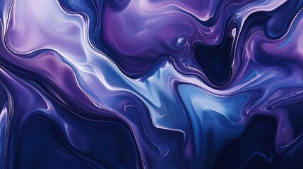 Obraz premium Abstract digital art featuring fluid purple and blue waves, ideal for modern backgrounds and creative designs.