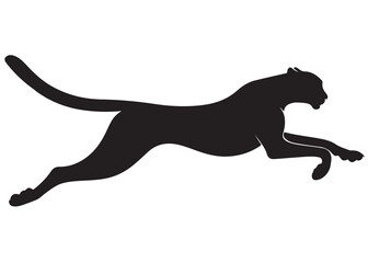 Vector silhouette of a leopard, leopard silhouette logo design, Jaguar puma lion panther silhouette logo design