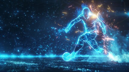 Man Running With Soccer Ball Generative AI