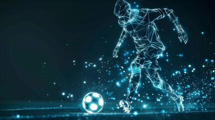 Man Running With Soccer Ball Generative AI