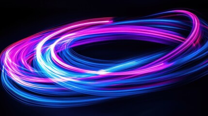 A colorful, swirling light pattern with blue and pink colors