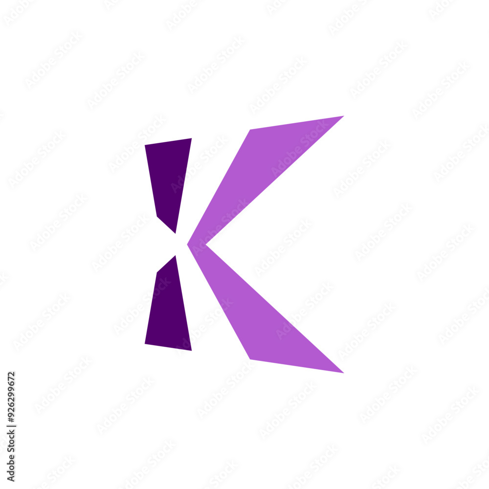 Wall mural logo letter k purple icon vector symbol