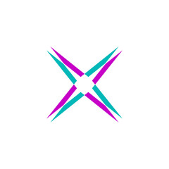 logo letter x compass logo vector