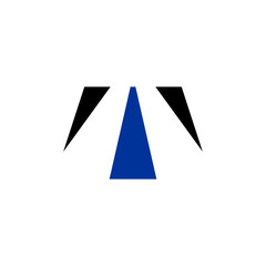 logo letter t blue black icon vector symbol