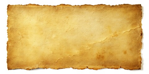 An antique piece of weathered, yellowed paper with faded text and torn edges