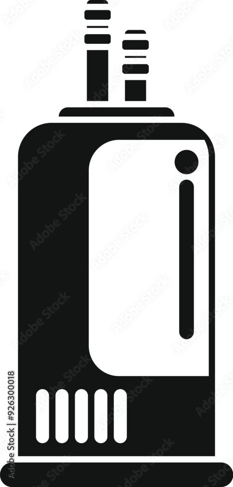 Sticker Black and white vector of a domestic water heater with a thermostat