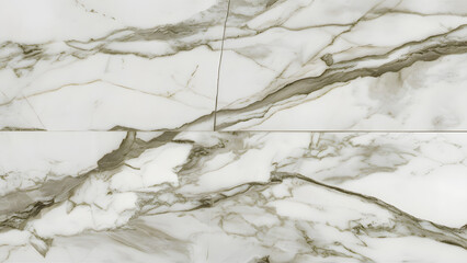 Fototapeta premium White Marble Texture: Close-up of a polished white marble surface with intricate gray veins and a smooth, elegant finish. A captivating backdrop for luxury, sophistication, and design inspiration. 