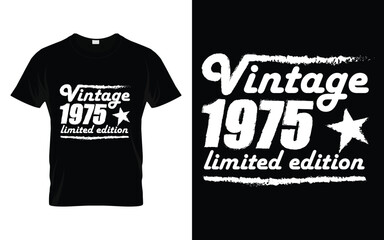 Vintage 1975 limited edition Retro Vintage Birthday Graphic T-shirt Design