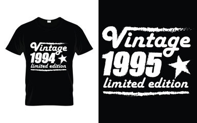 Vintage 1995 limited edition Retro Vintage Birthday Graphic T-shirt Design