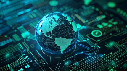 Protecting your data from climate threats in the digital age climate change top view Highlighting environmental cybersecurity futuristic tone Monochromatic Color Scheme