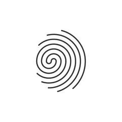 spiral human fingerprint logo vector icon
