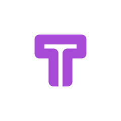 vector logo letter t purple icon