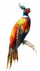 Fototapeta premium golden pheasant,Luxurious golden pheasant with an open tail.