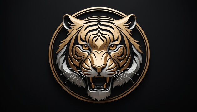 Logo tigre animal sauvage marque entreprise ic&ocirc;ne mascotte sport.