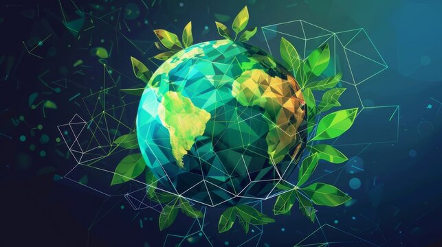 Developing antivirus with climate adaptation in mind climate change front view Innovating for ecoconscious digital security advanced tone Tetradic color scheme