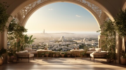 Fototapeta premium Beautiful view from arched passage 