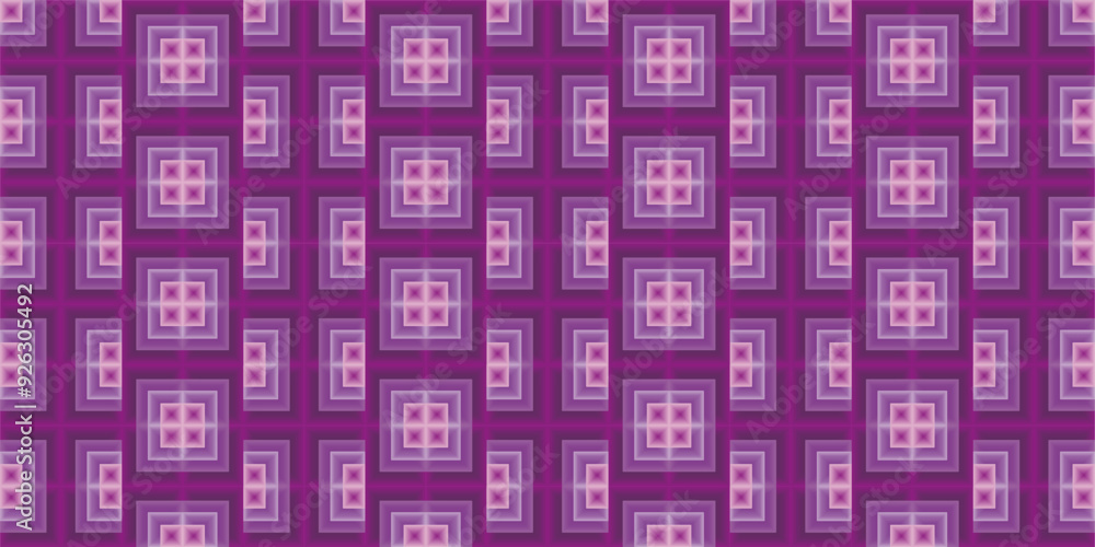 Poster a composition of repeating geometric squares with gradient colors and purple tones as inspiration fo