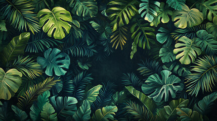 Tropical Leaf Background.