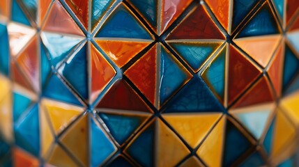 Abstract Background with Colorful Triangular Tiles
