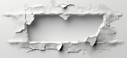 Hole in a wall. Hole broken in a white wall