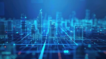 Obraz premium Digital Cityscape: Futuristic Urban Architecture