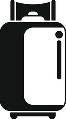 Black and white silhouette of a camping gas cylinder, essential equipment for outdoor cooking and heating