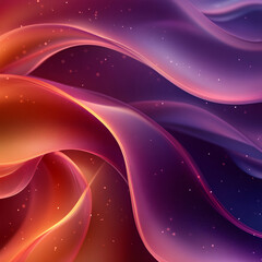 Fototapeta premium elegant digital background with gently curving waves in a harmonious blend of deep plum, soft peach, and vibrant magenta