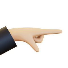 3D render of a hand pointing forward with the index finger extended. Ideal for indicating directions, instructions, or showing someone where to go. Modern and minimalist 3D illustration.