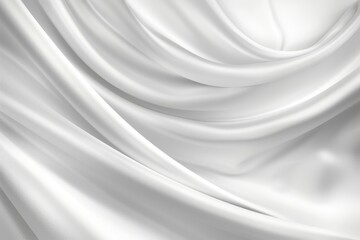 Fototapeta premium Abstract background of luxurious smooth white silk or satin texture. Elegant wavy draped fabric.