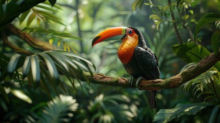 Fototapeta premium Toucan in Tropical Rainforest