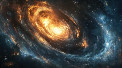 Mystical Black Hole: Cosmic Portal with Light Spiraling into Event Horizon