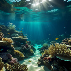 Obraz premium underground beautiful underwater ecosystem clear water Design Very Cool