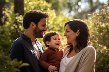 Fototapeta premium Hispanic family portrait father adult.