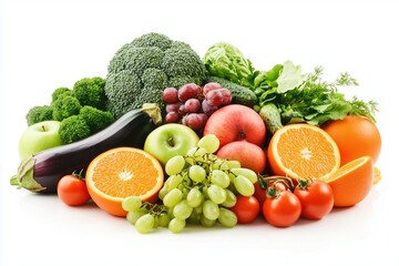 A large pile of fresh organic vegetables and fruits