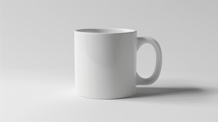 High-quality white mug mockup with clean design, ideal for branding, logo presentations, and product showcases. High quality photo