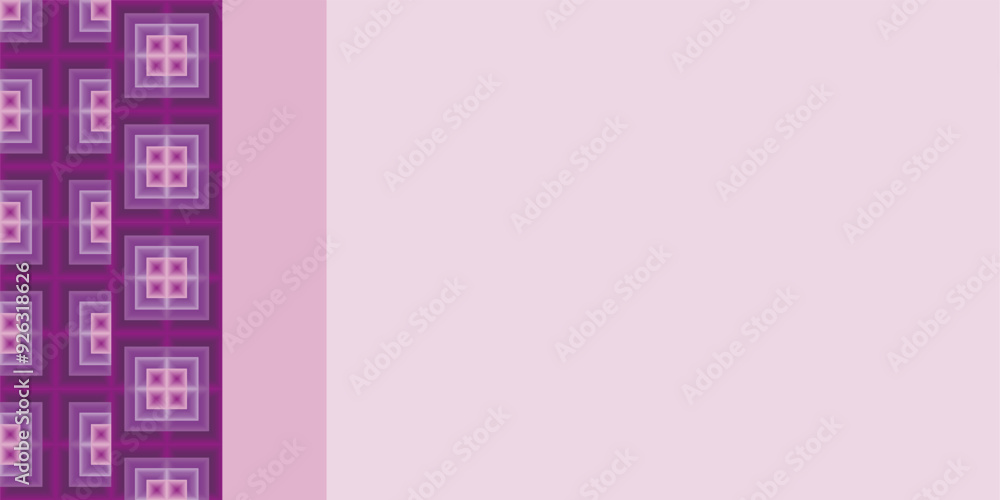 Poster composition of square geometric areas and empty space with gradient colors and violet tones as inspi