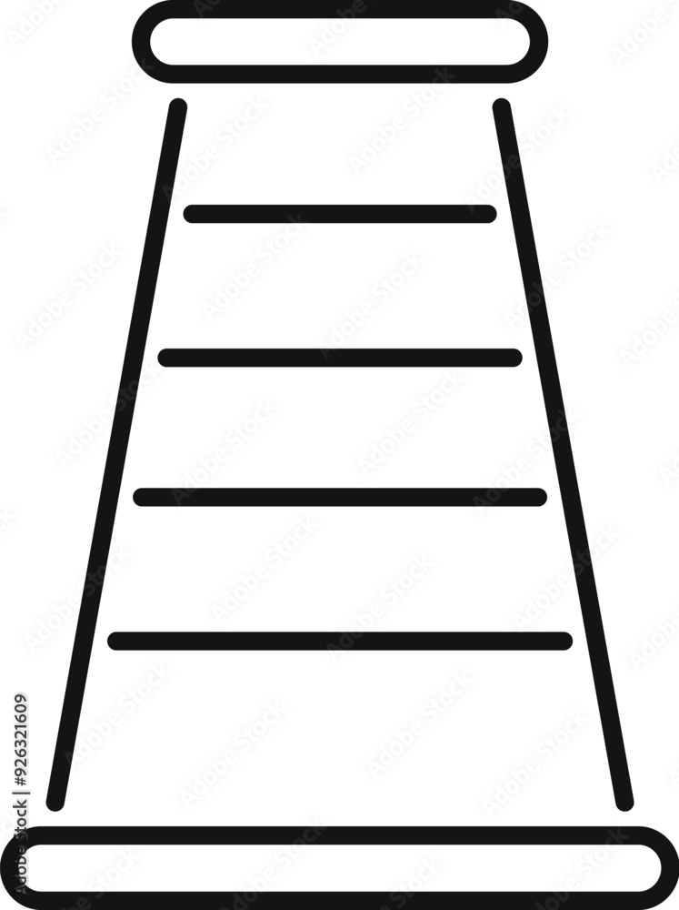 Poster simple ladder icon with steps leading from a lower to a higher base