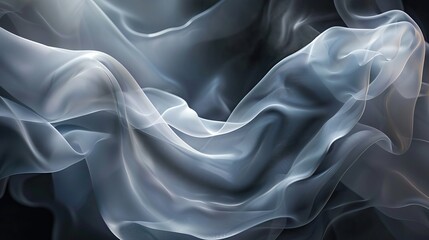 Fototapeta premium Elegant Flowing Fabric with Soft Lighting and Delicate Waves