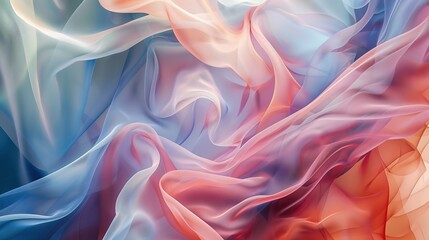 Obraz premium Flowing Ethereal Silk Fabric in Soft Pastel Hues