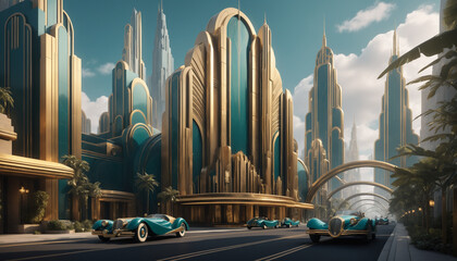 Art Deco Futurism city