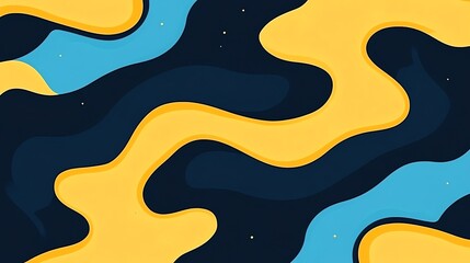 Naklejka premium Abstract Yellow Blue Design